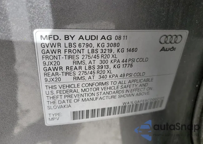 WA1LGAFE5CD002125: 81325713